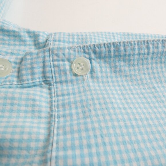 Benard Holtzman Fitted Shirt Size S Blue Check Cotton Button Up Long Sleeve - Picture 6 of 8